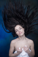 woman with healthy hair photo